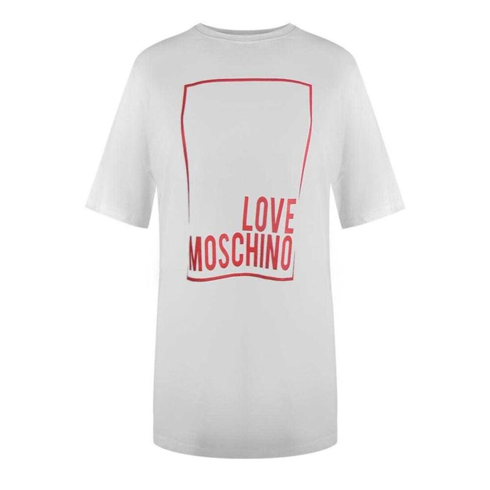 Love Moschino Womens/Ladies Box Logo Oversized T-Shirt Dress / White